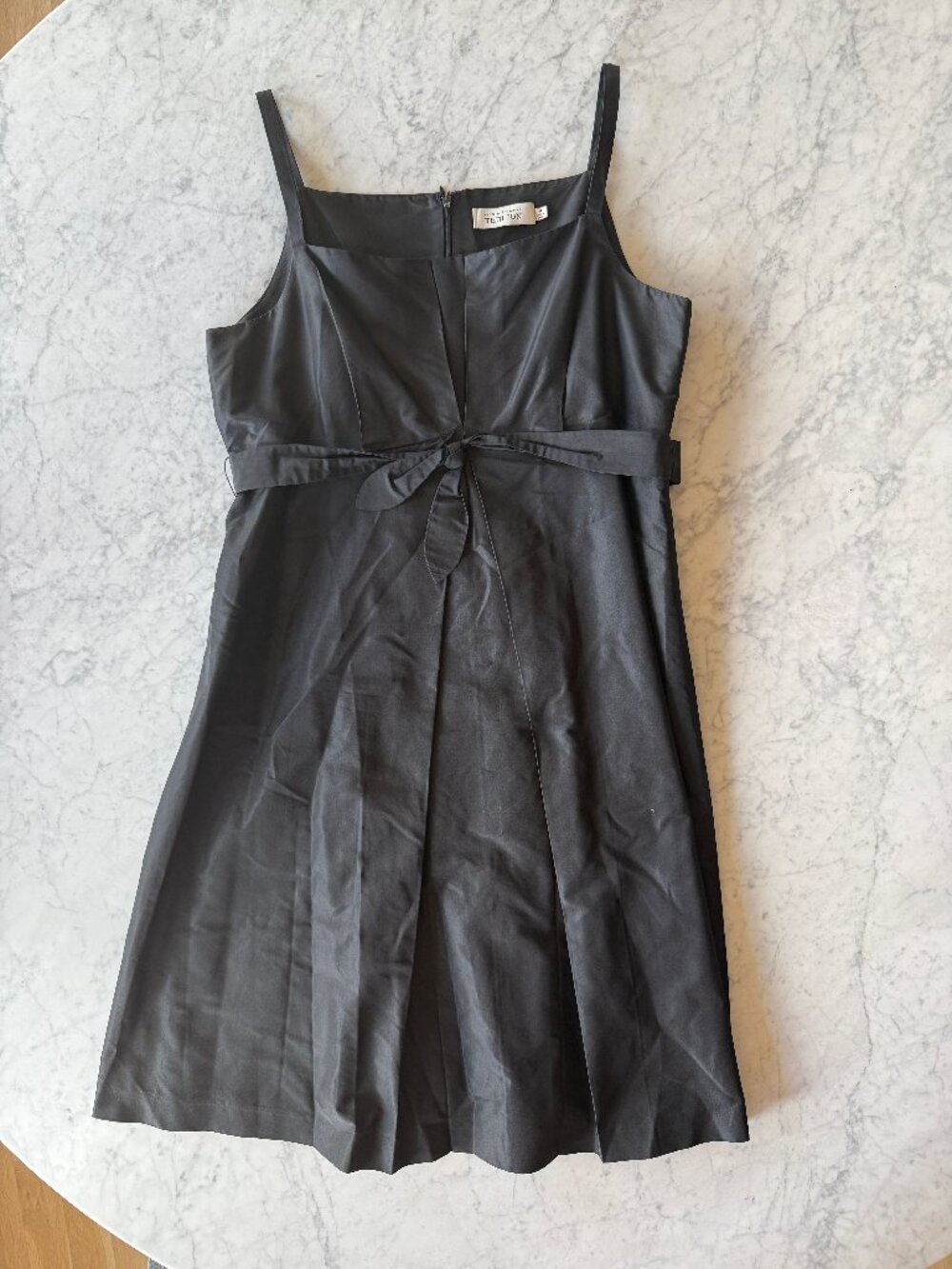 Teri Jon by Rickie Freeman 100% Silk Black A-Line Cocktail Dress Size 14